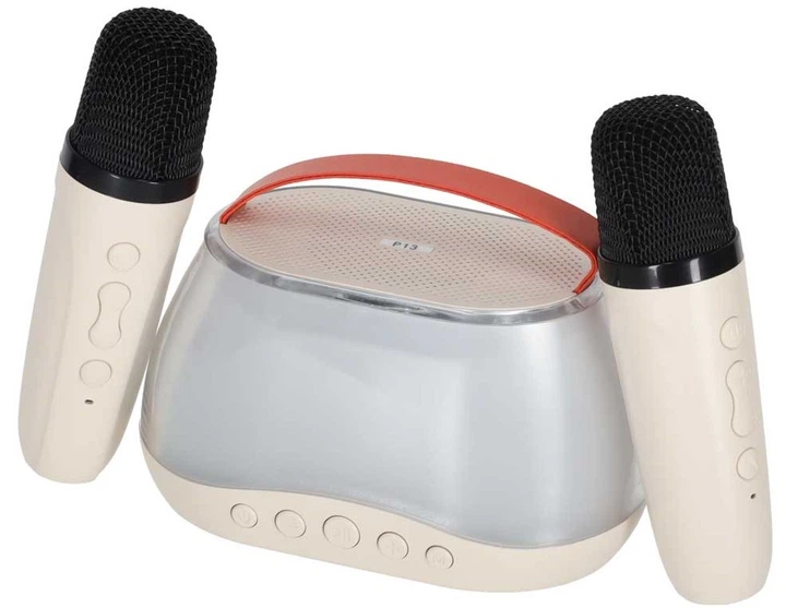 Zestaw do karaoke Ikonka głośnik Bluetooth LED RGB 2 mikrofony USB (KX2860) (5903039770218) - obraz 4