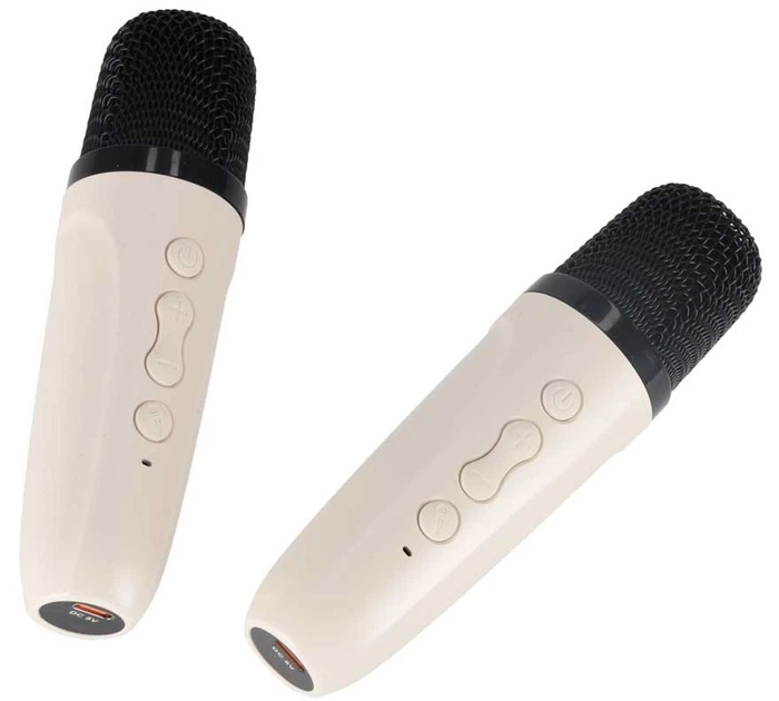 Zestaw do karaoke Ikonka głośnik Bluetooth LED RGB 2 mikrofony USB (KX2860) (5903039770218) - obraz 6