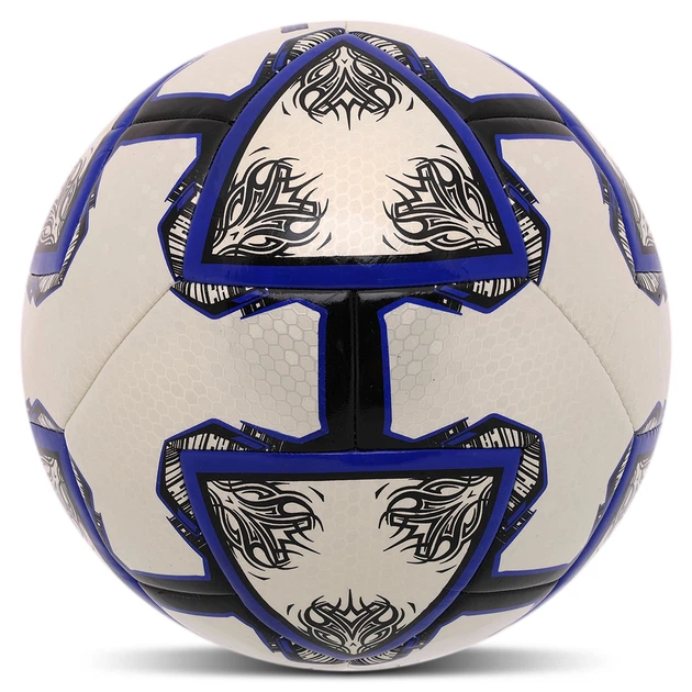 Мяч футбольный №5 20 панелей машинная сшивка термосклеивание полиуретан HYBRID SOCCER STAR TO-TOWN белый-синий FB-4464 - изображение 2