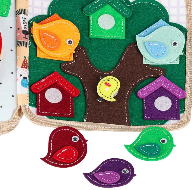 Książeczka sensoryczna Ikonka edukacyjna filcowa 3D manipulacyjna ruchome elementy Żyrafa (KX2989) (5903039768451) - obraz 8