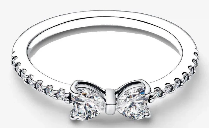 Кольцо Pandora "Белый бант" 17р - Фото 2 Кольцо Pandora "Белый бант" 17р - изображение 2