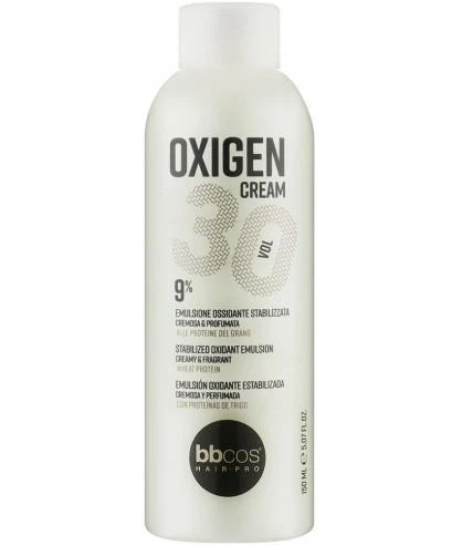 Окислительная кремо-эмульсия BBcos Oxigen Cream 9% (30 vol.) для окрашивания волос, 150 мл - Фото 1 Окислительная кремо-эмульсия BBcos Oxigen Cream 9% (30 vol.) для окрашивания волос, 150 мл - изображение 1