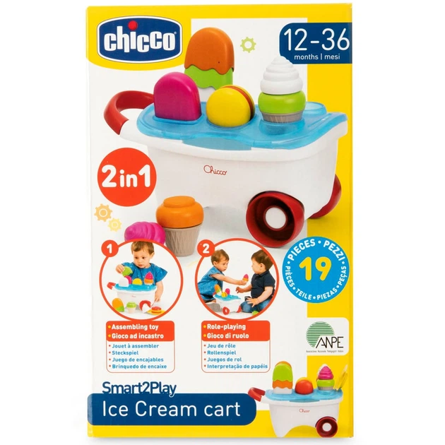 Іграшка-сортер Chicco "Візок з морозивом" (12149.00) - Фото 10 Іграшка-сортер Chicco "Візок з морозивом" (12149.00) - зображення 10