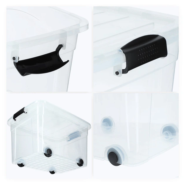 Pojemnik plastikowy Kadax na kółkach z pokrywą 20 l K3558 (5903699425794) - obraz 3