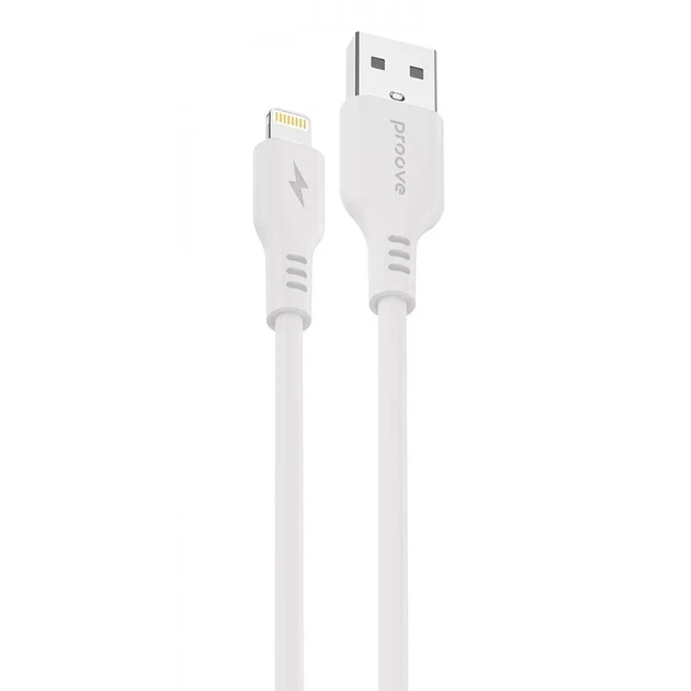 Кабель Proove Rebirth USB to Lightning 2.4A (1m) white - Фото 1 Кабель Proove Rebirth USB to Lightning 2.4A (1m) white - зображення 1