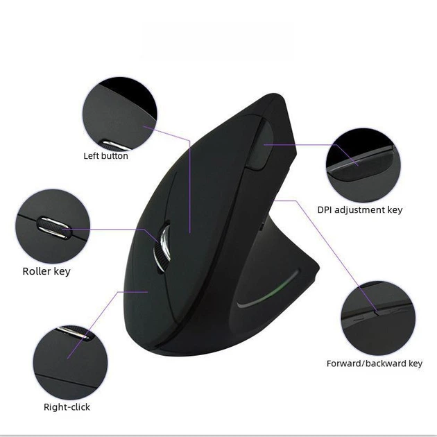 Бездротова миша No Brand Bluetooth + USB 2.4 1200dpi Чорний (SH0000399) - изображение 5