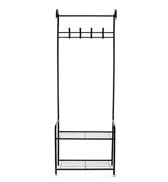 Вешалка напольная RIAS RD-1803 с полками на 2 яруса 165x60x35 см Black (3_08020) - Фото 1 Вешалка напольная RIAS RD-1803 с полками на 2 яруса 165x60x35 см Black (3_08020) - изображение 1