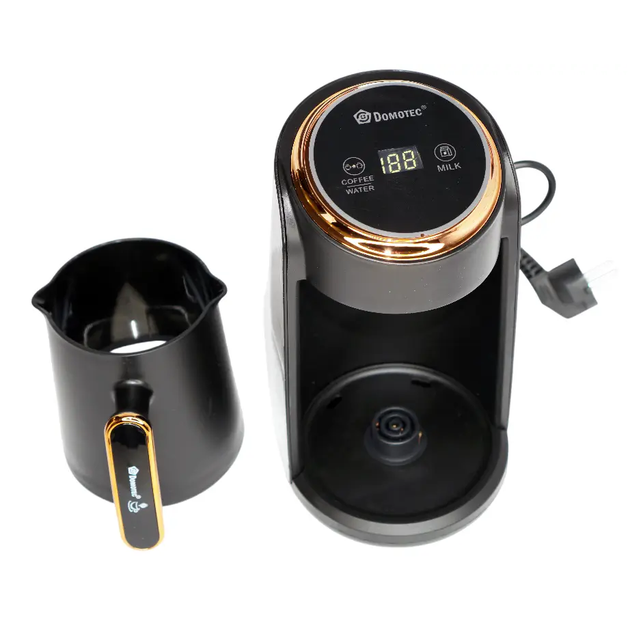 Кавоварка електрична Domotec R.116 300 мл 1800W Black (3_07983) - Фото 4 Кавоварка електрична Domotec R.116 300 мл 1800W Black (3_07983) - зображення 4