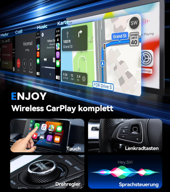 Бездротовий CarPlay адаптер для iPhone, перетворює Wired CarPlay на Wireless, Mini USB, Plug & Play, швидке та стабільне з’єднання - Фото 8 Бездротовий CarPlay адаптер для iPhone, перетворює Wired CarPlay на Wireless, Mini USB, Plug & Play, швидке та стабільне з’єднання - зображення 8