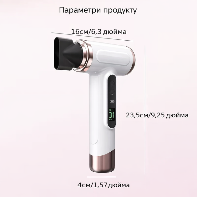 Аккумуляторный беспроводной фен для волос с режимом горячего воздуха портативный фен с аккумулятором - изображение 5