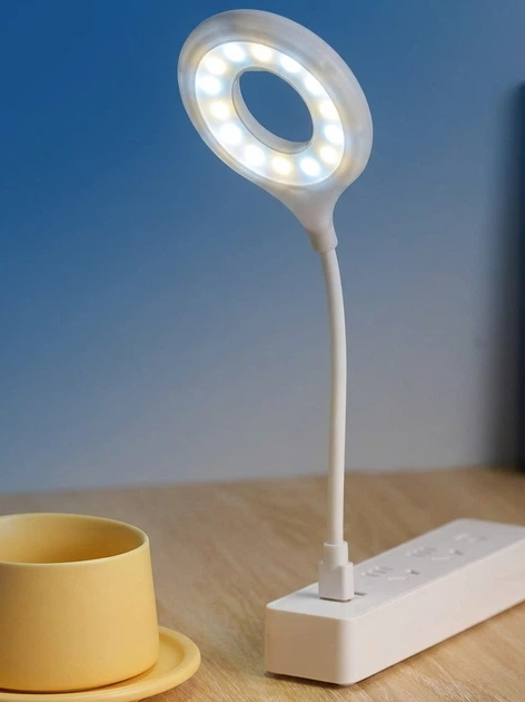 Гнучка USB LED лампа кільцева Portable Ring Light для ноутбука, читання, роботи від Power Bank. Світильник для клавіатури, нічник - изображение 3