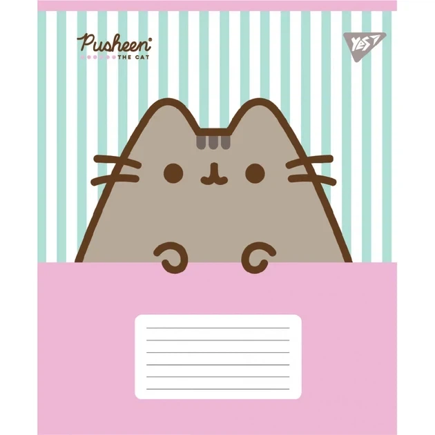 Зошит учнівський шкільний Yes Pusheen Candy А5 12 аркушів коса лінія - Фото 1 Зошит учнівський шкільний Yes Pusheen Candy А5 12 аркушів коса лінія - изображение 1