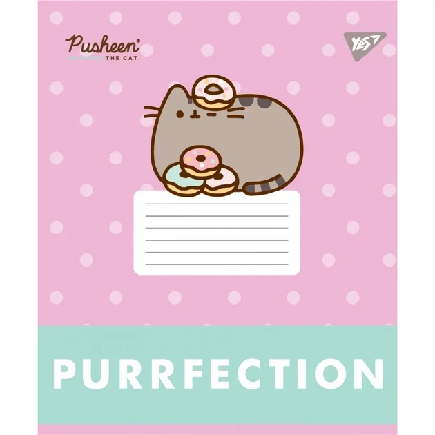 Зошит учнівський шкільний Yes Pusheen Candy А5 12 аркушів коса лінія - Фото 4 Зошит учнівський шкільний Yes Pusheen Candy А5 12 аркушів коса лінія - изображение 4
