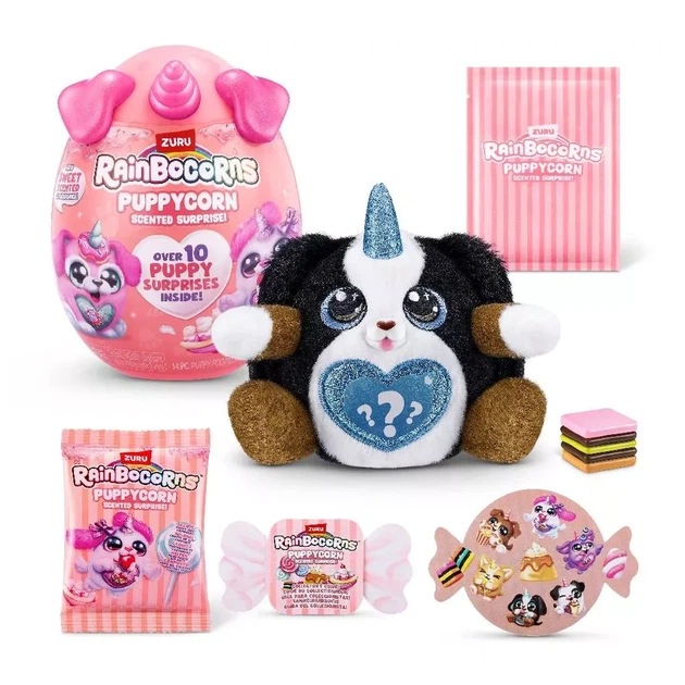 М'яка іграшка Rainbocorns Puppycorn Scented Surprise Цуценя чорне з коричневим (9298A) - зображення 9