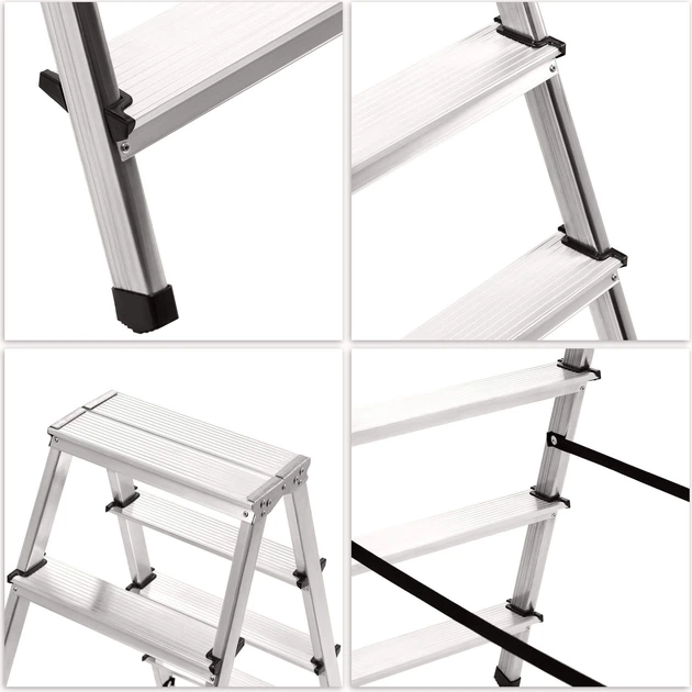 Drabina aluminiowa Kadax Musko z podestem 3 stopnie 125 kg K4417 (5903699435045) - obraz 5