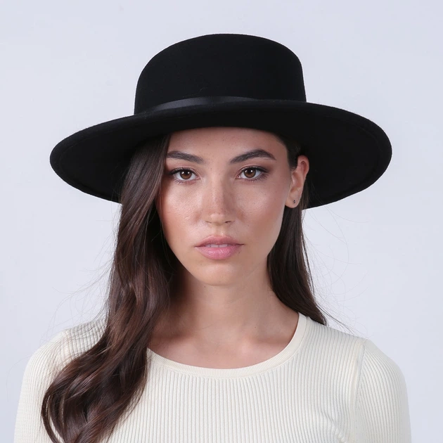 Капелюх канотьє жіночий LuckyLOOK ФОНГ-2 58 Чорний (919-938) - Фото 2 Капелюх канотьє жіночий LuckyLOOK ФОНГ-2 58 Чорний (919-938) - изображение 2