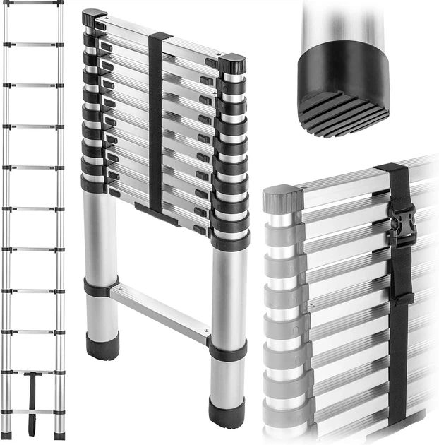Drabina aluminiowa teleskopowa Kadax Zalavar 3.2 m 11 szczebli K10539 (5906638301845) - obraz 10