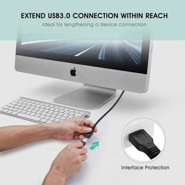 Кабель USB 3.0 Male to Female (подовжувач) 1м Stone ST-USB302FM-1M - зображення 4