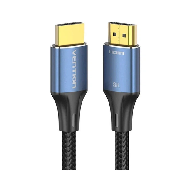 Кабель мультимедійний HDMI M to HDMI M 2.0m 8K cotton braided blue Vention (ALGLH) - зображення 2