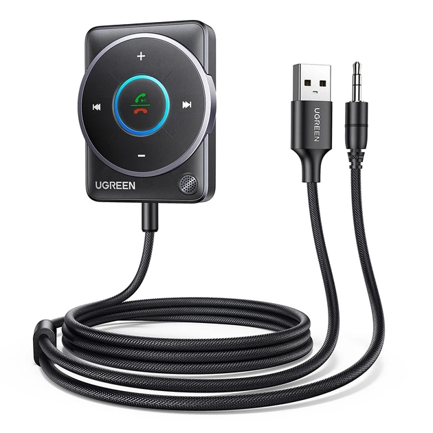 Ресивер Bluetooth UGREEN CM723 Bluetooth Receiver Audio Adapter, BT5.4, USB, AUX, 1.5m, Black - Фото 4 Ресивер Bluetooth UGREEN CM723 Bluetooth Receiver Audio Adapter, BT5.4, USB, AUX, 1.5m, Black - изображение 4