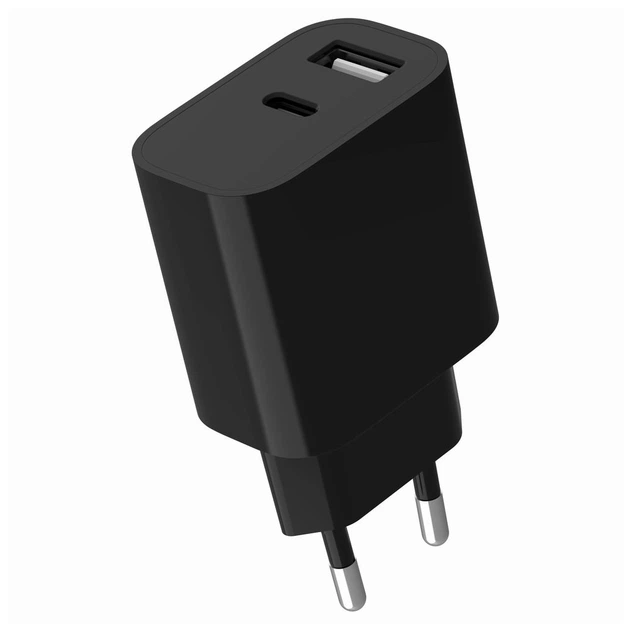 Зарядное устройство Gembird 1xUSB-C + 1xUSB 12W black (TA-UC-2AC12-01-BK) - изображение 2