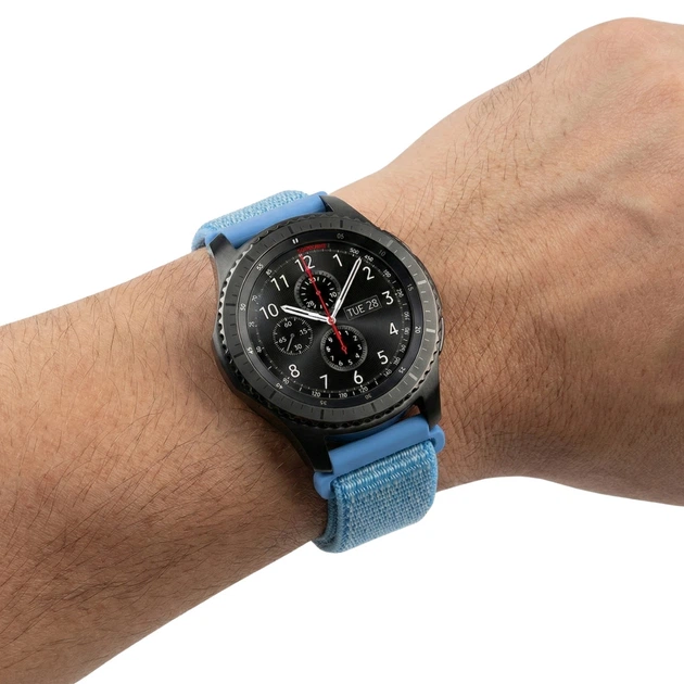 Ремінець BeCover Nylon Style для Amazfit Stratos (22mm) 1/2/2S/3/GTR 2/GTR 47mm/GTR Lite 47mm/Nexo/Pace/GTR 3 Pro/GTR 4 Aqua Blue (715005) - зображення 2