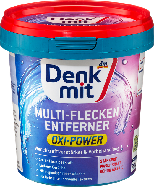 Порошковий плямовивідник для кольорової білизни Denkmit Oxy Power Multi-Flecken-Entferner 750 г - зображення 3