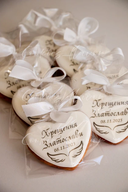 Пряник серце 7см, пряник на хрестини, пряник для гостей, пряник комплімент - Фото 2 Пряник серце 7см, пряник на хрестини, пряник для гостей, пряник комплімент - изображение 2