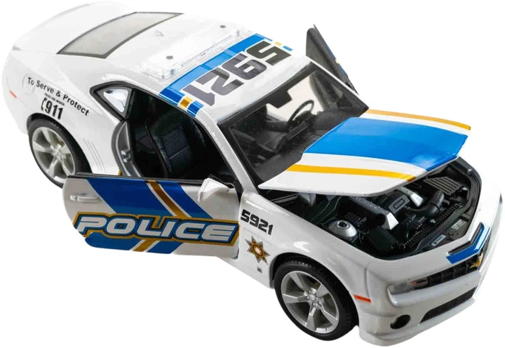 Металева модель автомобіля Maisto Chevrolet Camaro SS Поліція 1:24 Біло-синій MST31208 (090159312086) - зображення 5