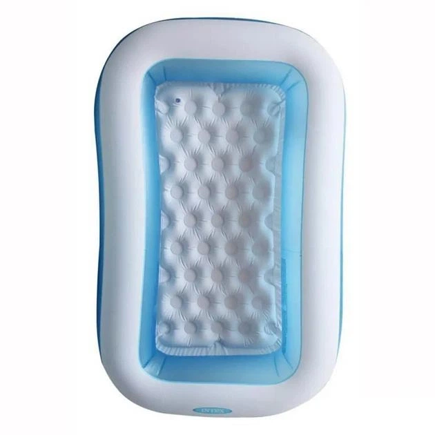 Дитячий надувний басейн Intex 57403-1 Rectangular Pool синій 166х100х28 см з надувним дном та кульками 10 шт (21-9-57403-1) - зображення 3