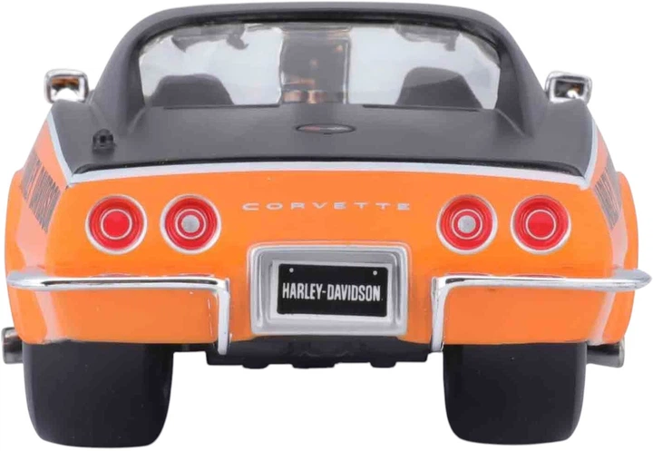 Металева модель автомобіля Maisto Harley-Davidson Edition Chevrolet Corvette 1970 1:24 Чорно-помаранчева MST32193 (090159321934) - зображення 6