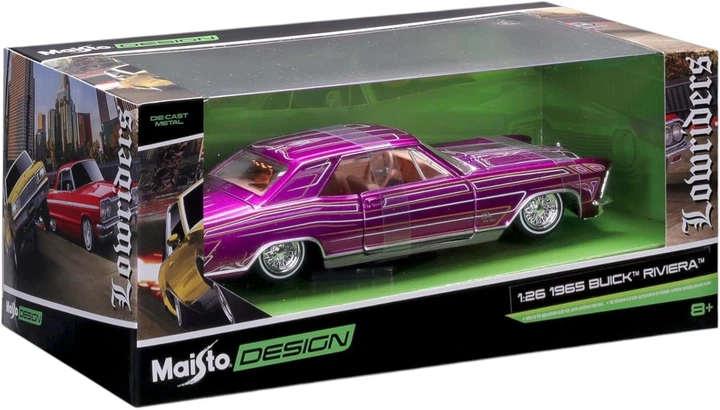 Metalowy model samochodu Maisto Buick Riviera Lowriders 1965 1:24 Fioletowy MST32551 (090159325512) - obraz 2
