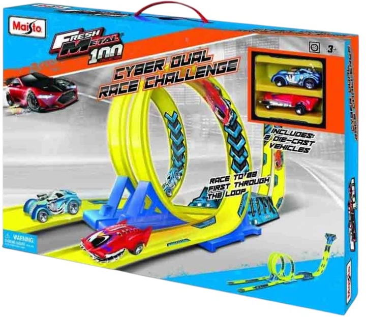Tor samochodowy Maisto Fresh Metal Dual Cyber Loop Challenge z pętlami i bramą 1:64 MST12459 (090159124597) - obraz 1