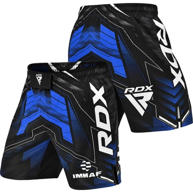 Компресійні Шорти RDX IMMAF Approved MMA Fight & Training Shorts Чорно-Синій L (MSS-IMF-1U-L) - зображення 2