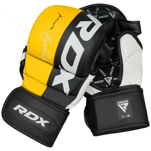 Рукавички Для MMA RDX T6 MMA Sparring Gloves Чорно-Жовтий XL (GGR-T6Y-XL) - изображение 2