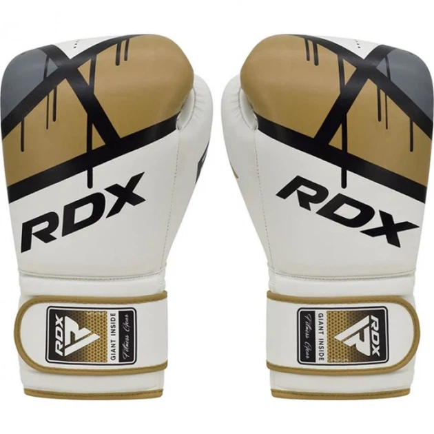 Боксерські Рукавички RDX F7 Ego Boxing Gloves Біло-Золотий 16oz (BGR-F7GL-16oz) - изображение 5