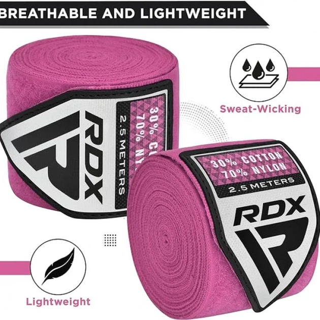 Бинти Дитячі RDX HAND WRAPS 2.5 kids Рожевий MISC (HWJ-RP) - изображение 2