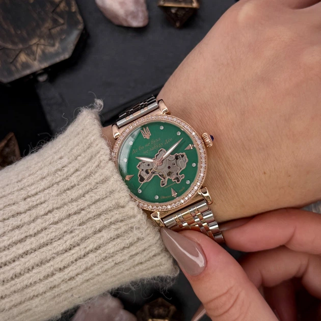 Годинник наручний Awarder 047 Silver-Gold-Green - зображення 7