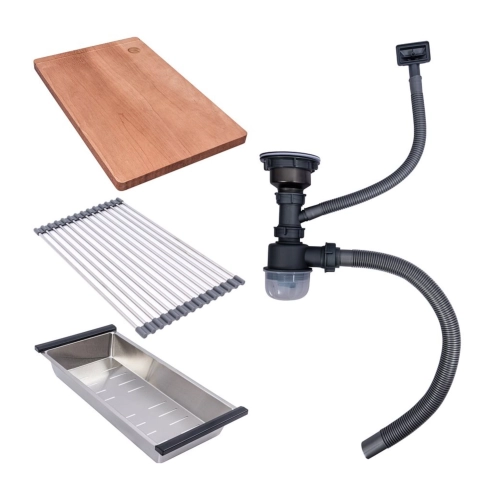 Кухонна мийка CM 54*44 PVD золото Workstation Handmade монтаж під стільницю - зображення 9