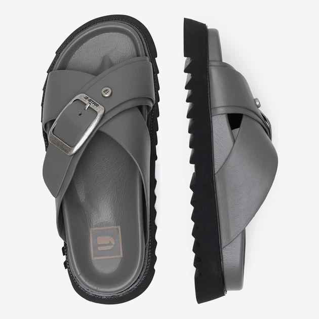Женские шлепанцы кожаные G-Star Raw DEBRA-25SS469 5906751091913 39 25.5 см Серые (5906751092019) - изображение 4