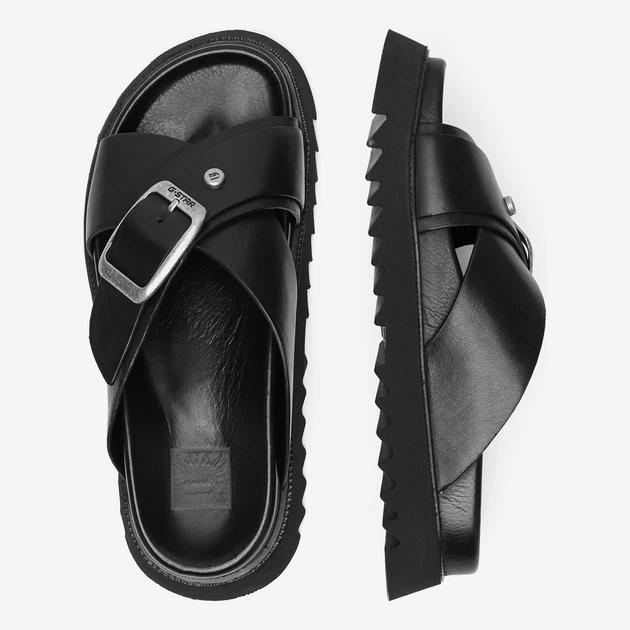 Женские шлепанцы кожаные G-Star Raw DEBRA-25SS469 5906751091920 37 24.3 см Черные (5906751091975) - изображение 5