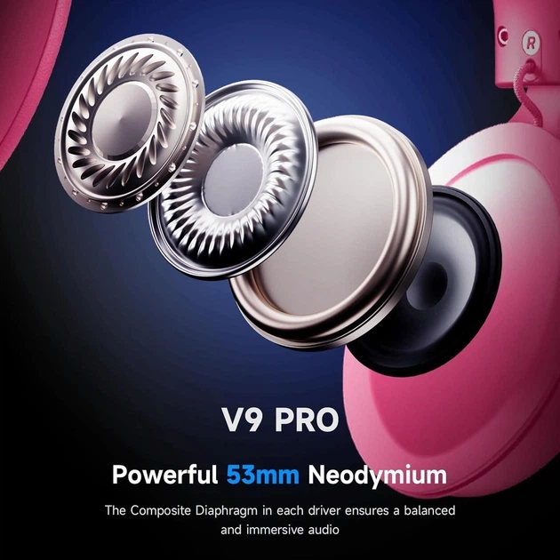 Наушники беcпроводные MCHOSE V9 Pro Pink - Фото 3 Наушники беcпроводные MCHOSE V9 Pro Pink - изображение 3