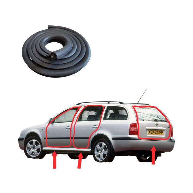 Комплект ущільнювачів 5шт Skoda Octavia Tour (1996-2010) - Фото 1 Комплект ущільнювачів 5шт Skoda Octavia Tour (1996-2010) - зображення 1