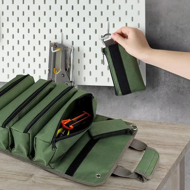 Сумка для инструмента в авто органайзер для инструмента tool roll Bag Oxford 600D водонепроницаемая автомобильная на пояс - изображение 4