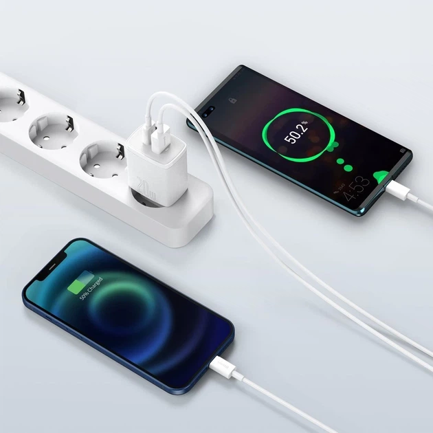 Сетевое зарядное устройство Baseus Compact QC 20W USB-C | USB-A White (CCXJ-B02) - изображение 8