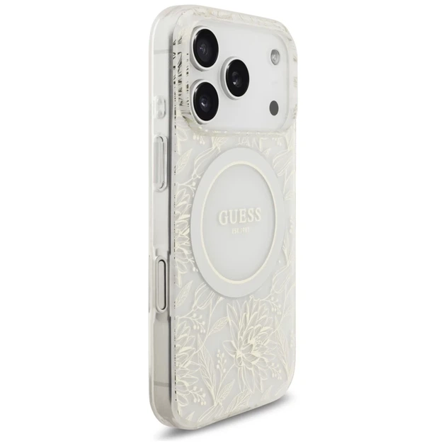 Чохол Guess IML Flowers Electro Pearl Strap для iPhone 17 Pro White with MagSafe (GUHMP17LHCPOFPH) - зображення 4