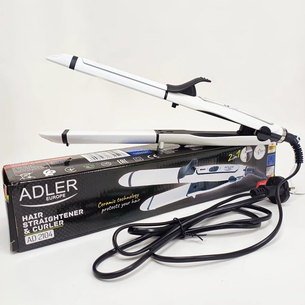 Утюжок и плойка 2-в-1 с алюминиевыми пластинами Adler AD 2104 50Вт - изображение 6