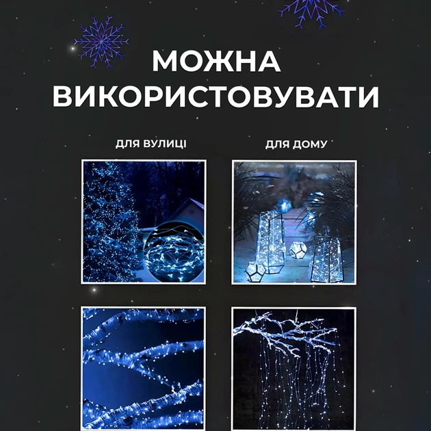 Гирлянда роса 100метров 1000 LED белый провод с пультом управления для окон и стен - изображение 4