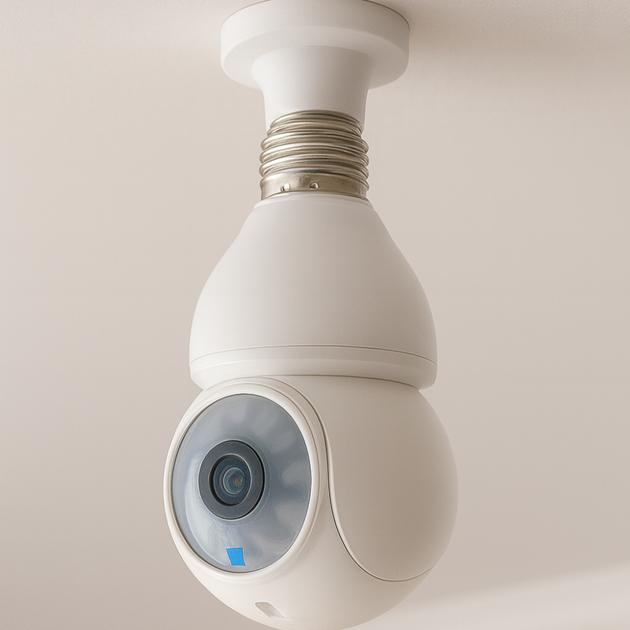 Панорамная камера 360 Wi-Fi с ночным видением купольная белая для видеонаблюдения E27 220В - изображение 7