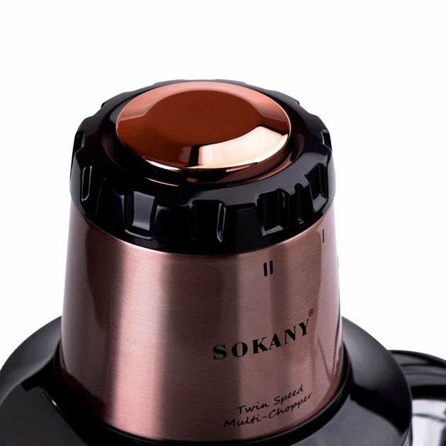 Чоппер измельчитель Sokany SK-7039 мощность 1000 Вт объем чаши 2л для мяса овощей фруктов и орехов - изображение 5